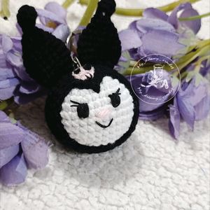 Amigurumi Kuromi Face Keychain