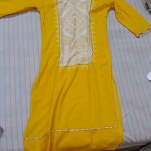 Yellow Kurta Set With Sharara And Dupatta. Best Fo