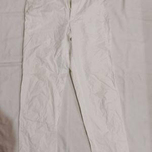 White Cotton Women's Pant