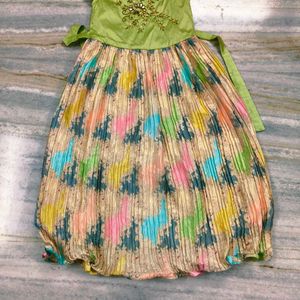 Multicoloured Long Frock For 6-8yr Girls