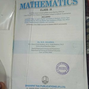 Rd Sharma Class 9th Maths Side Book