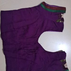 Purple Tread Work Saree With Blouse