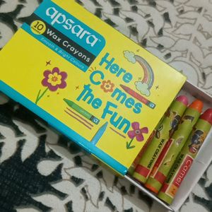 Wax Crayons, 14 Stick,s And Doms 15 Cm Cale