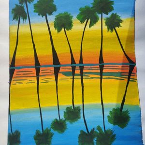 Beautiful Coconut Tree Shadow Painting 🌴❤️