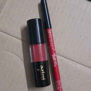 💥💥loot Offers 💥💥Purple Lipstick And Swiss Beauty Lipliner Combo...Lipliner 1 Time Use And Lipstick 2...or 3 Time