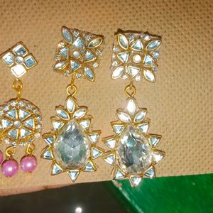 Hand Made Kundan Earrings