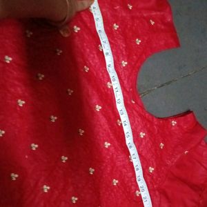 Red Green Kurta Set