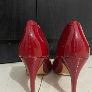 Red 6 Inches Pencil Heels