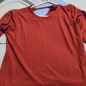 Self Linning Rust Full Sleeve Top