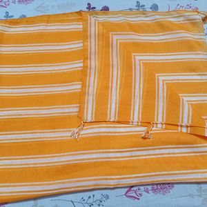 Orange Printed Polyster Stole