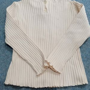 Beautiful Pearl Design  Woolen Top