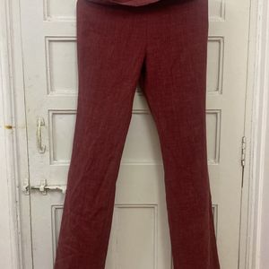 Maroon Formal High Waist Pants