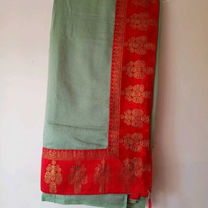 Parrot Green Saree