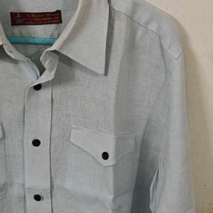 Custom Stitched Pure Linen Shirt By Raymonds- 44XL