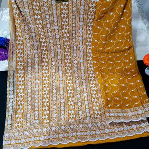 Georgette Chikankari Semi Stitched Suit