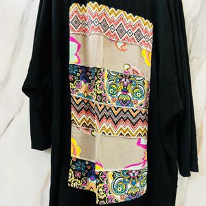 Black Top With Patchwork Design