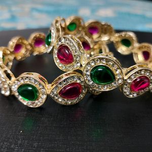 Multicolour Kundan Bangle Set