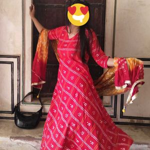 Beautiful Red Jaipuri Kurta