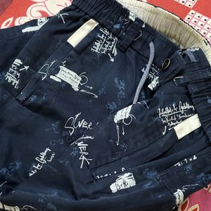 Beautiful Navy Blue Printed Mens Shorts