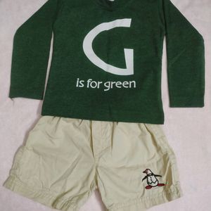 T Shirt & Short Set For 6-12 Month Baby