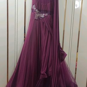 Long Gown With Silver Work