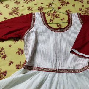 White Long Anarkali Gown