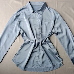 Premium MADAME Grey Silk Baggy Shirt