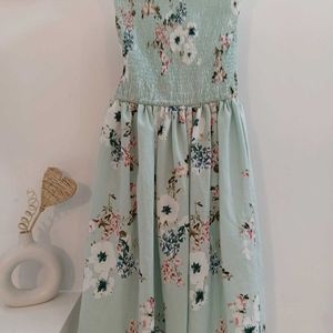 Urbanic Mint Green Floral Tube Dress