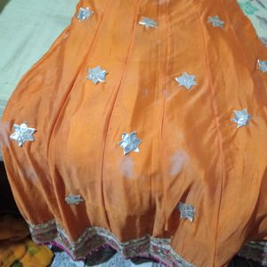 Orange Gotapti Lehnga Only