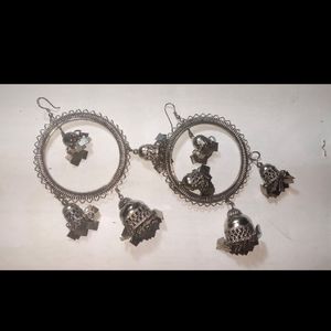 Set Of 2 Oxidised Earrings