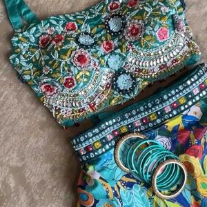 Teal Green Indowestern Dress