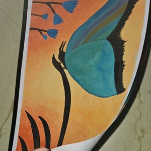 Butterfly Paiting On A4 Ivory Sheet