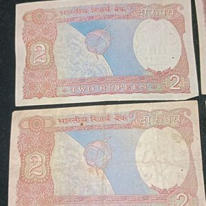 Old Indian Currency- 2rs Notes And 1rs Note(5notes