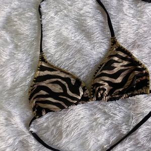 Leopard Print Tassel Beautiful Bikini Top