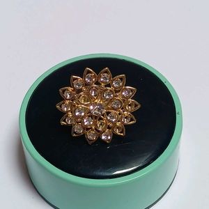 Golden Crystal party Wear Stylish Ring