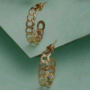 Chain Design Half Hoop Earrings