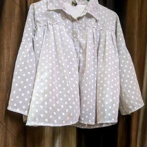 Girls Flared Balloon Shirt Style Top (Lavender)