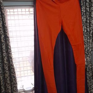 Beautiful orange colour pure cotton churidar pant.