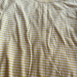 Selling White Yellow Striped Tshirt