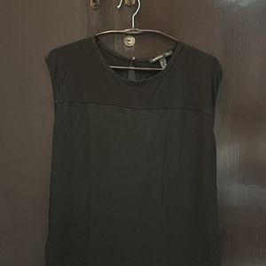 Mango Black Satin Formal top