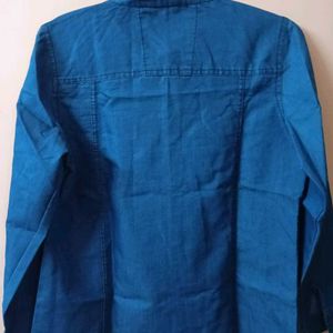 Blue Denim Women Full Sleeve Shirt