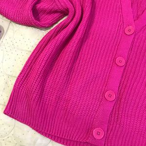 Fuschia Pink Cardigan Fits M-XL