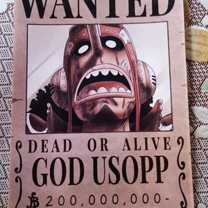 One Piece God Usopp Wanted Poster