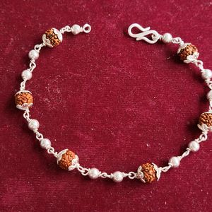 Silver Rudraksh Trendy Rakhi / Bracelet