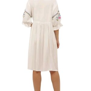 Beautiful Off White Embroidery Dress For Women