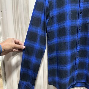 TRJ Blue Flannel Warm Check Shirt