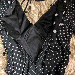 Black Polka Dot Asymmetrical dress