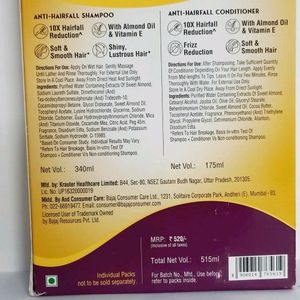 Bajaj Anti HairFall Shampoo & Conditioner 515ml