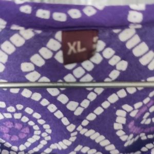 Purple Bandhani Print Kurti