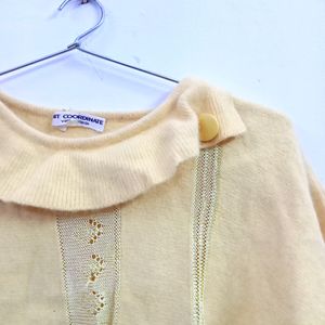 Active Wear Yellow Woolen Top